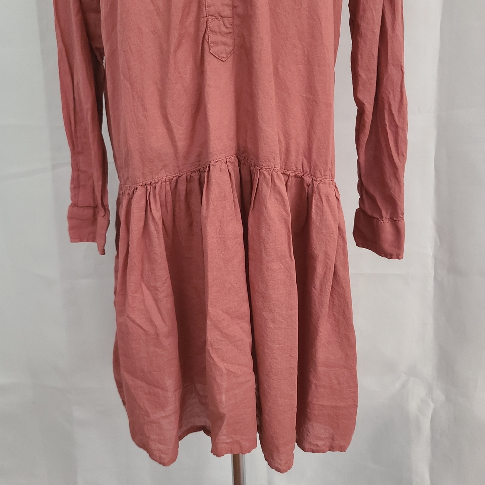 Grayson Sz 1 XS Mauve The Changemaker Half Button Pockets Drop Waist Shirt Dress - Picture 5 of 9